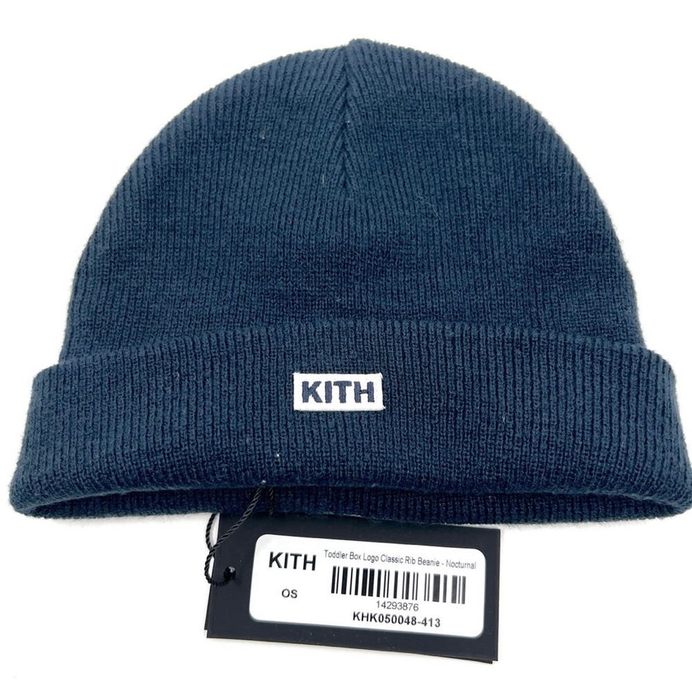 Kith Baby Classic box Logo beanie navy color